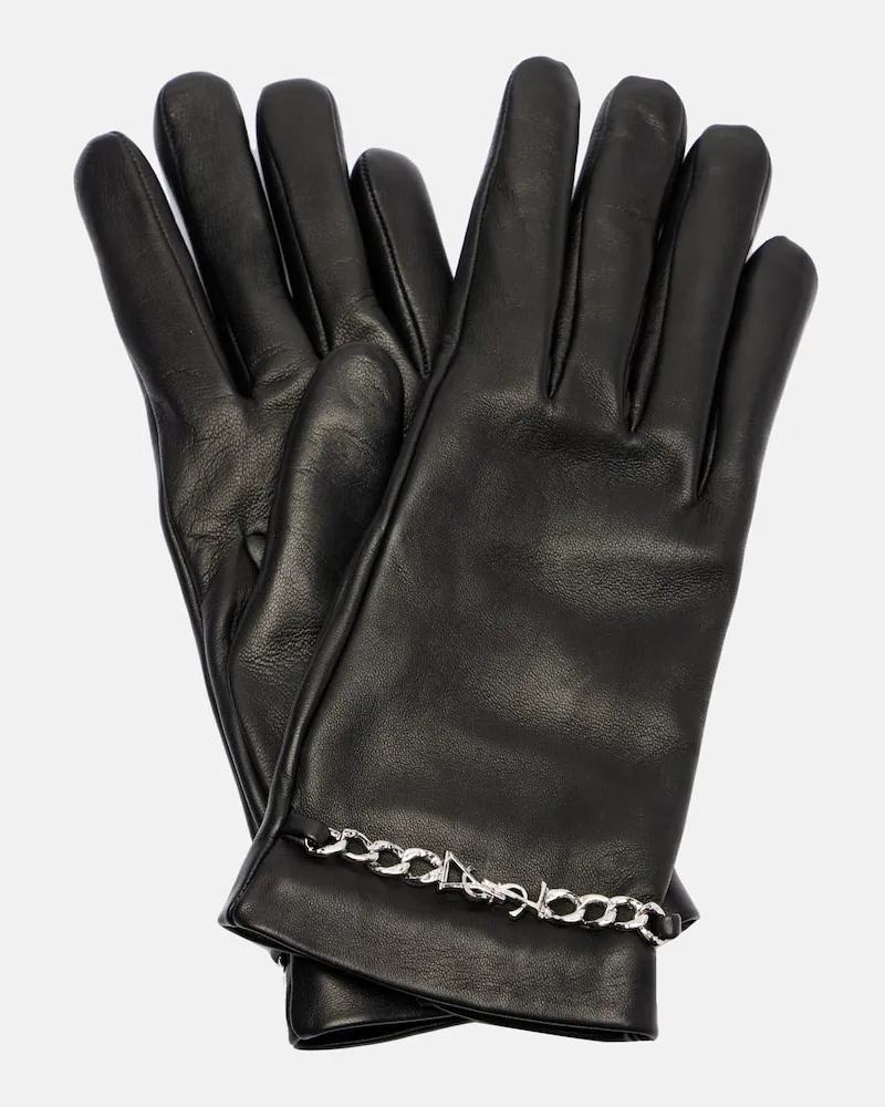 Saint Laurent Handschuhe aus Leder Schwarz