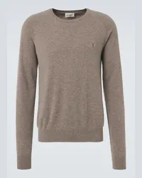 Saint Laurent Pullover Cassandre aus Kaschmir Beige