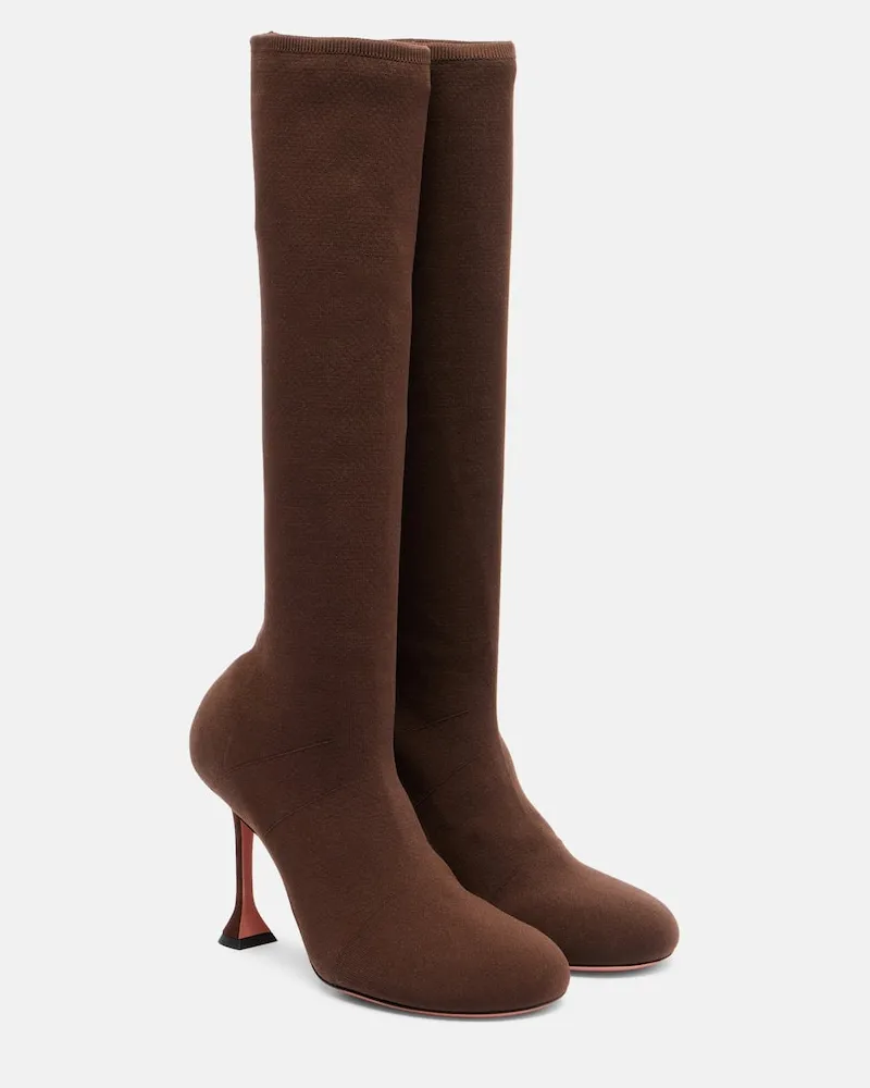 Amina Muaddi Stiefel Veneda 95 Braun