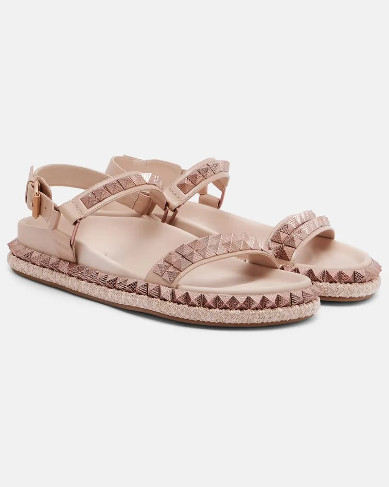 Christian Louboutin Verzierte Sandalen Pyrabizz aus Leder Rosa