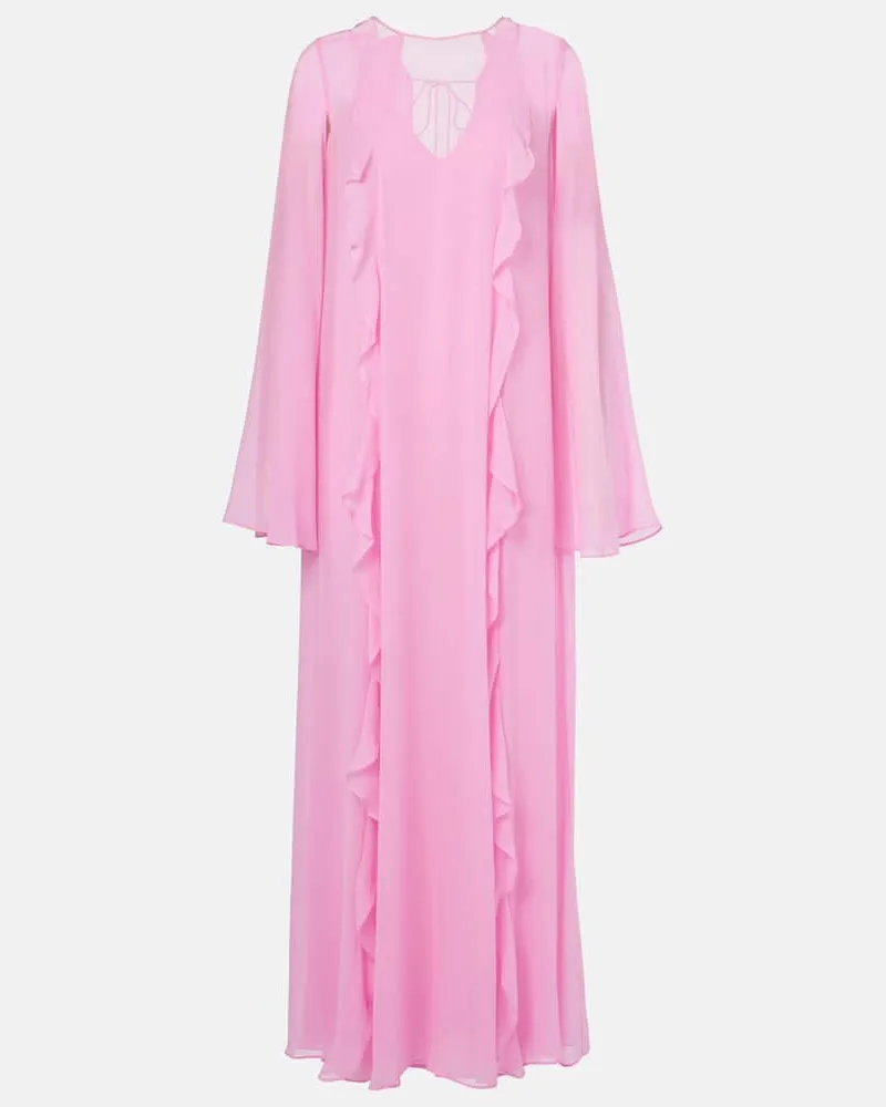 Max Mara Maxikleid Smirne aus Seiden-Georgette Orange
