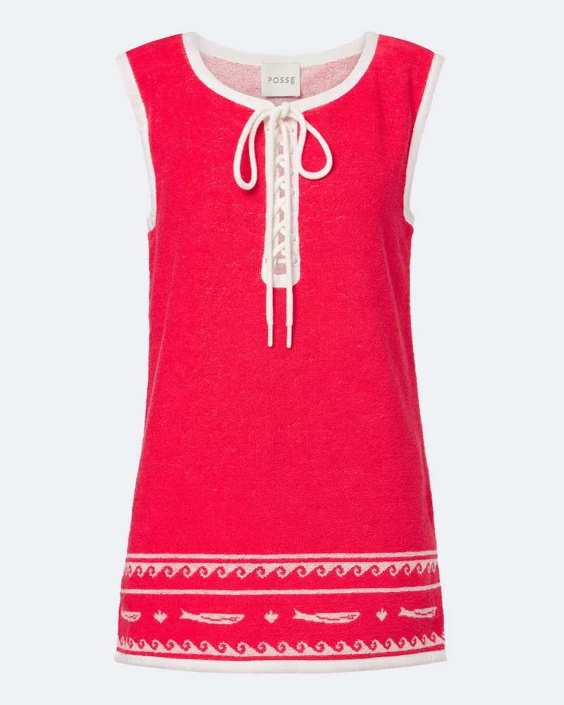 Posse Minikleid Cody aus Baumwollfrottee Rot