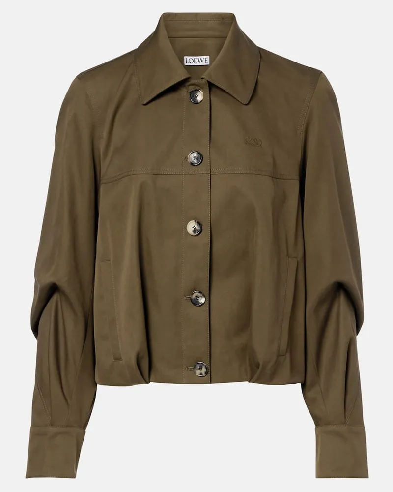 Loewe Jacke aus Baumwolle und Seide Grün