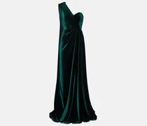 One-Shoulder-Robe aus Samt