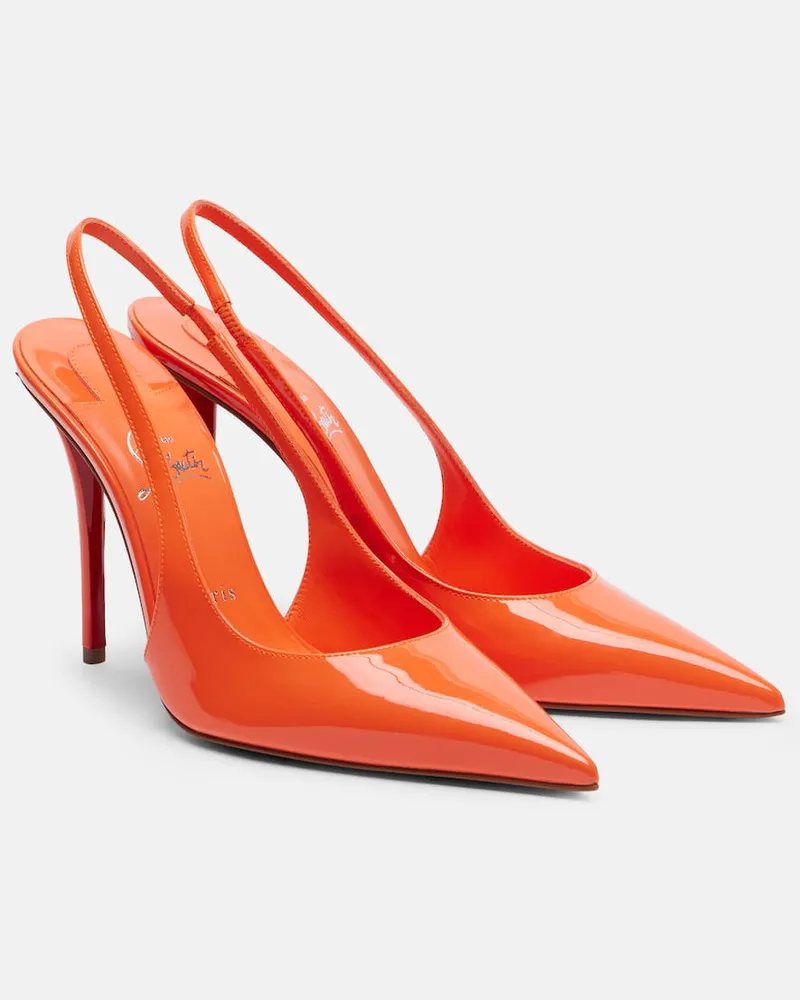 Christian Louboutin Slingback-Pumps Miss Z 100 aus Lackleder Orange