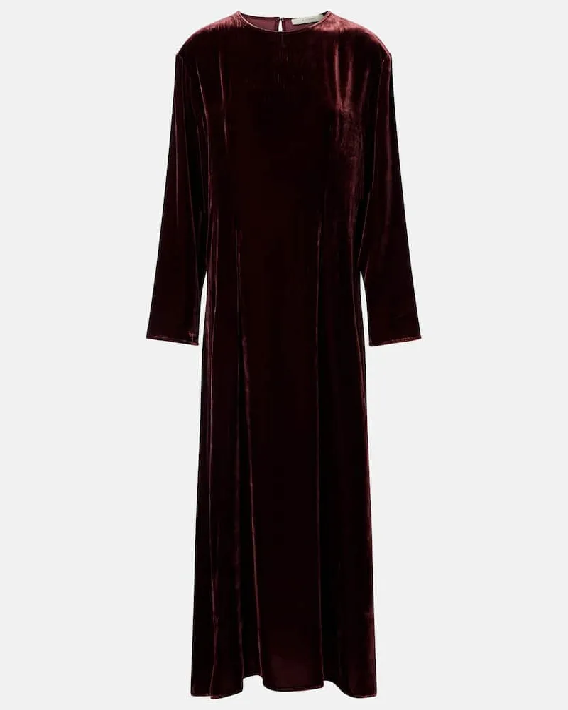 ASCENO Midikleid Jody aus Samt Burgund