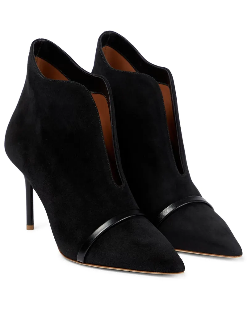 Malone Souliers Ankle Boots Cora aus Veloursleder Schwarz