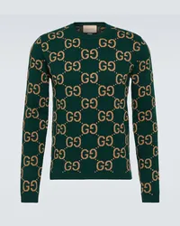 Gucci Pullover GG aus Jacquard Gruen