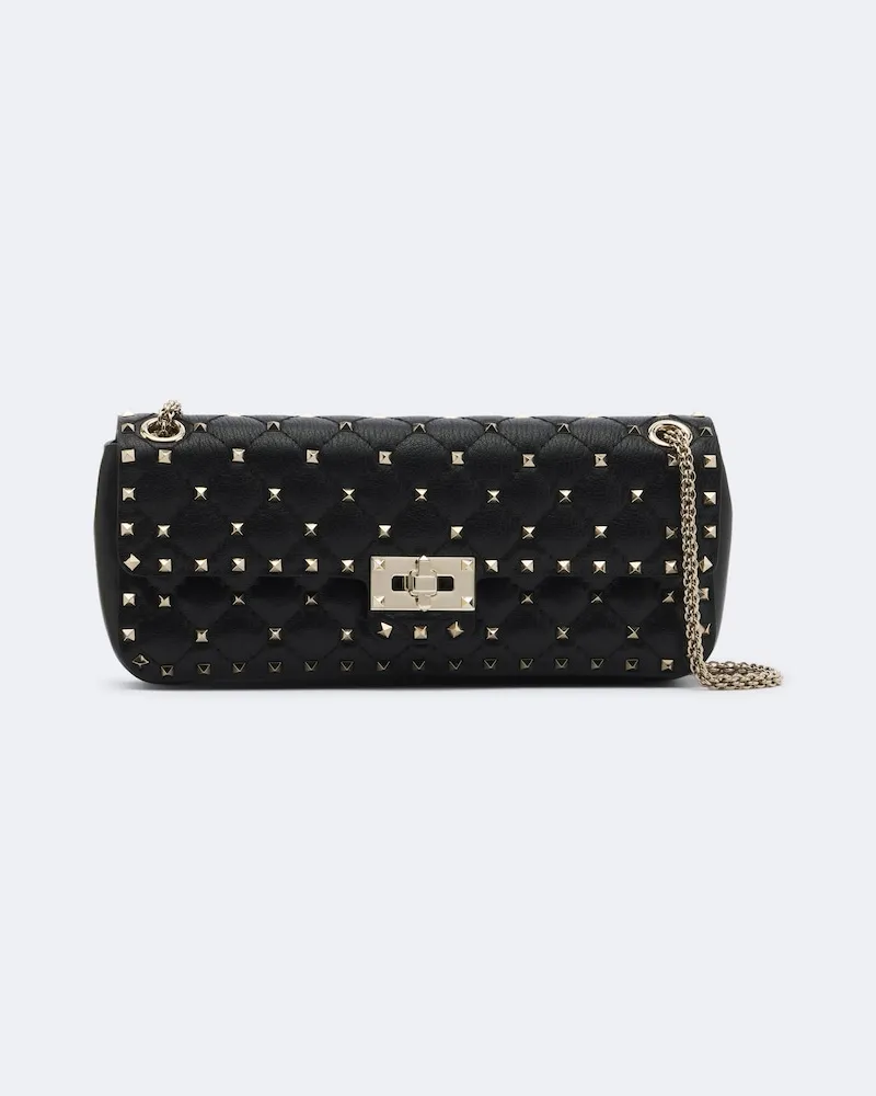 Valentino Garavani Schultertasche Rockstud Spike Medium aus Leder Schwarz