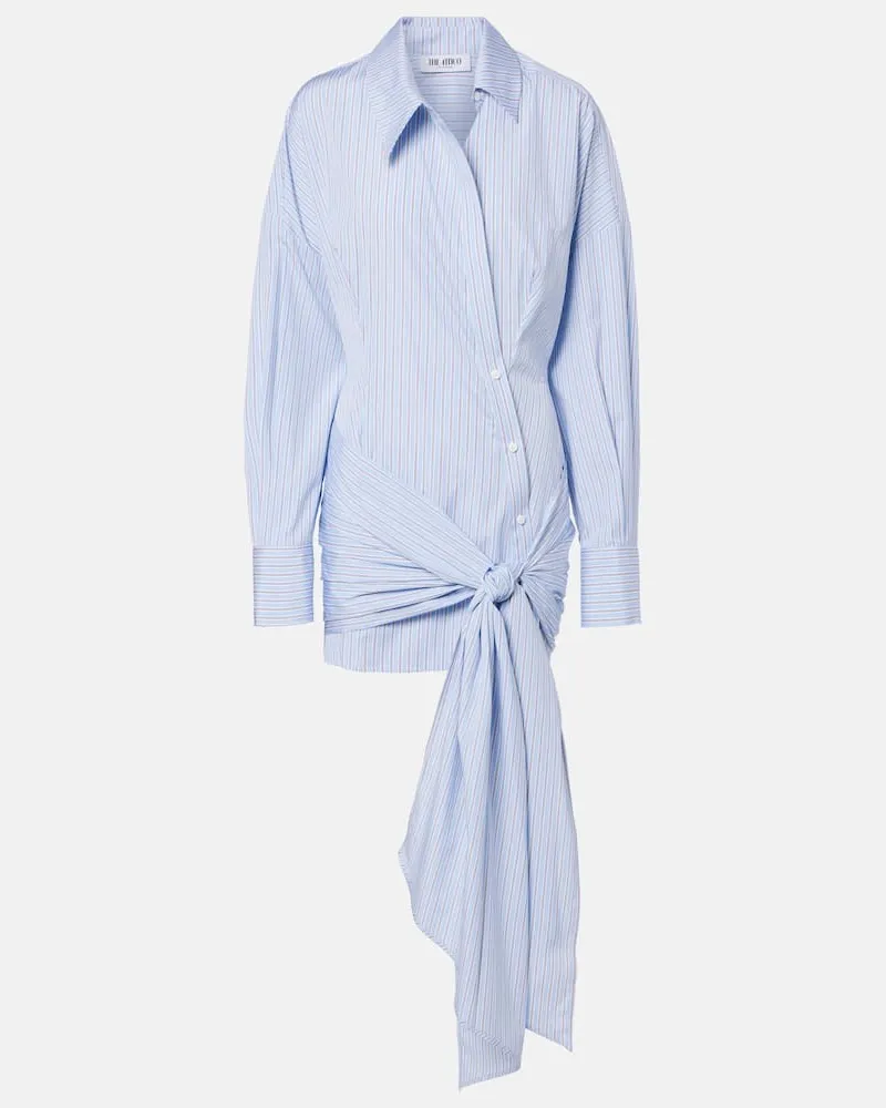 ATTICO Hemdblusenkleid aus Baumwolle Blau