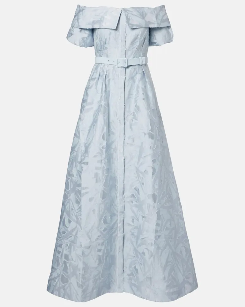 Rebecca Vallance Bridal Robe Anneli aus Brokat Blau