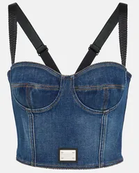 Dolce & Gabbana Bustier-Top aus Denim Blau