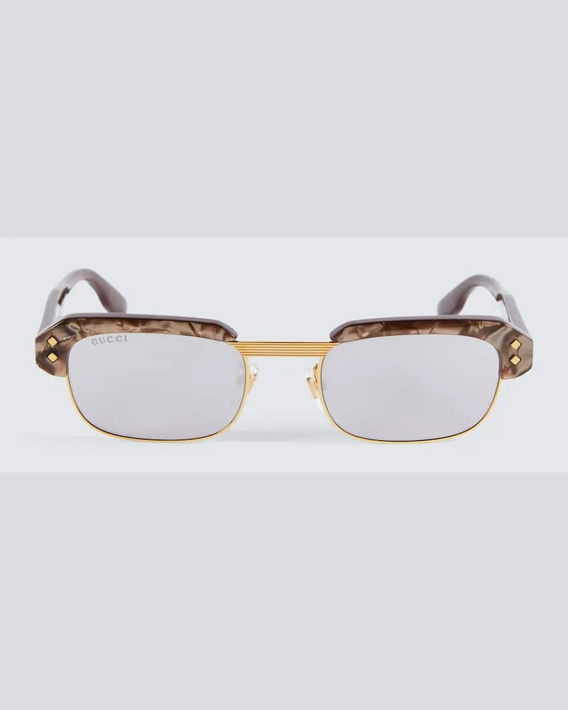 Gucci Eckige Sonnenbrille Braun