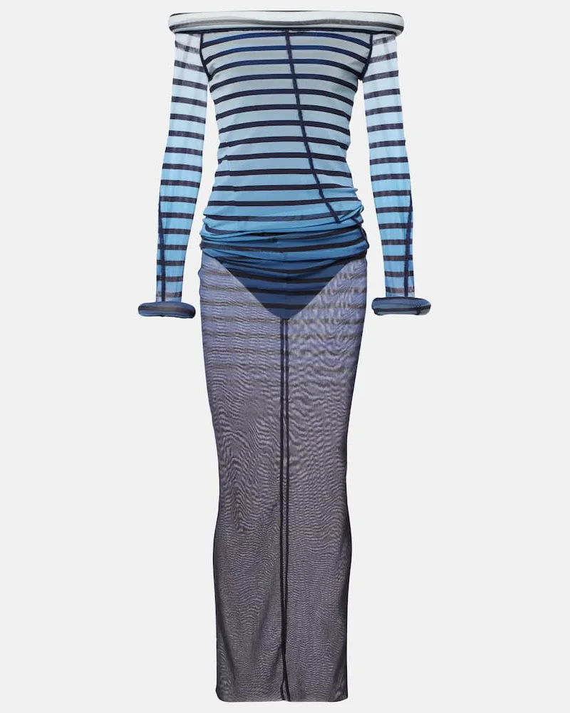 Jean Paul Gaultier Maxikleid aus Tüll Blau