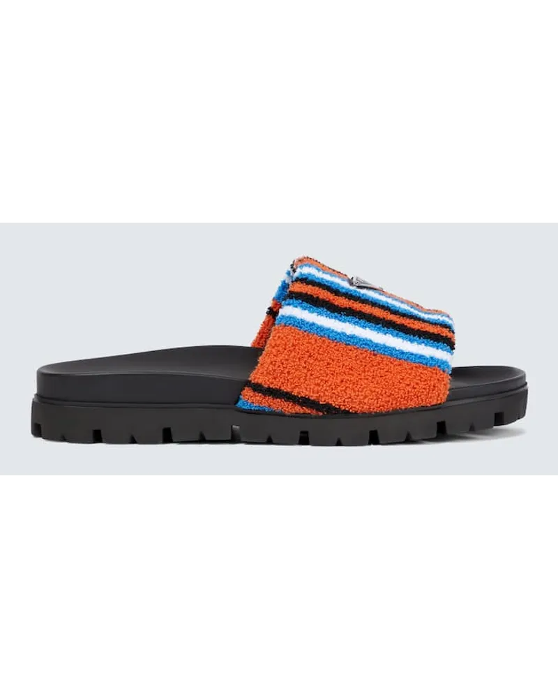 Prada Pantoletten aus Frottee Multicolor