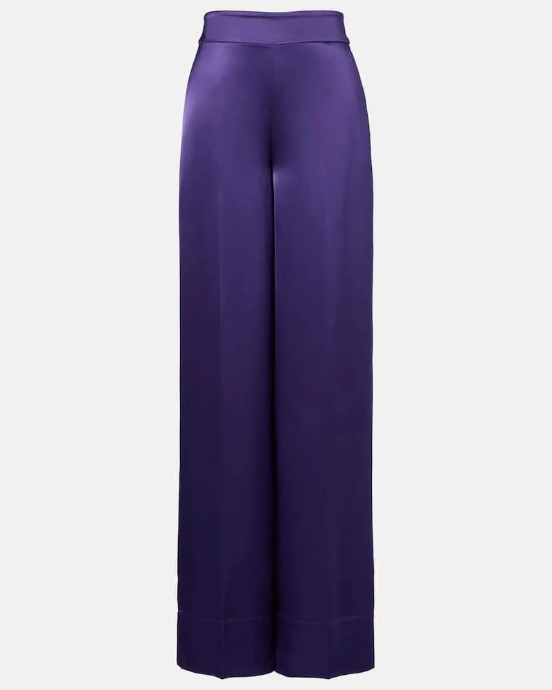 Joseph Weite Hose Dijon aus Satin Violett