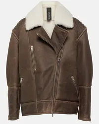 BLANCHA Lederjacke mit Shearling Braun