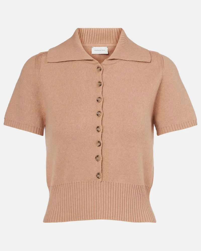 Magda Butrym Top aus einem Baumwollgemisch Beige