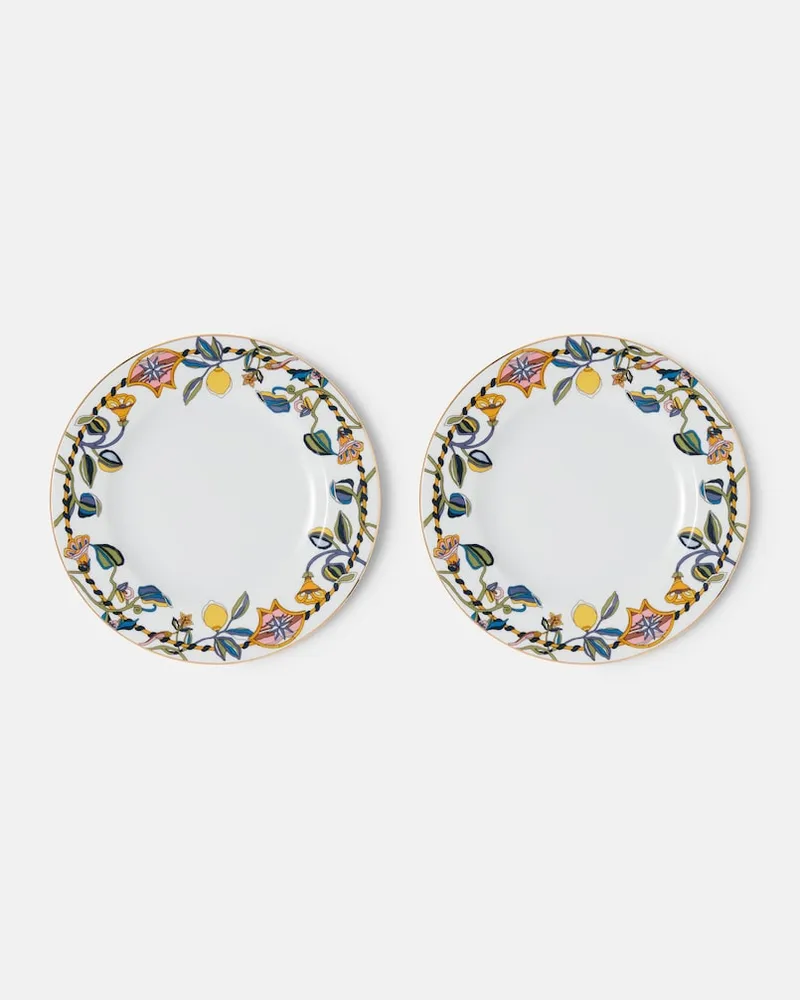 La DoubleJ Set Borboni White aus zwei Speisetellern Weiß