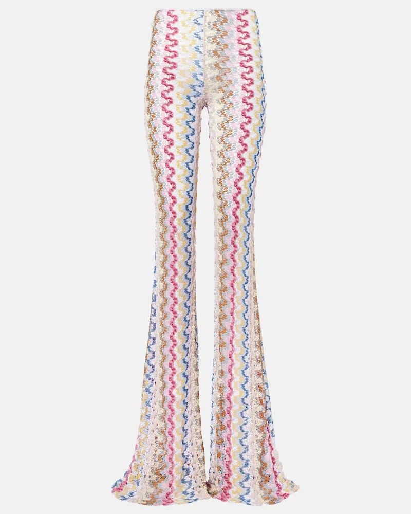 Missoni Schlaghose aus Häkelstrick Multicolor