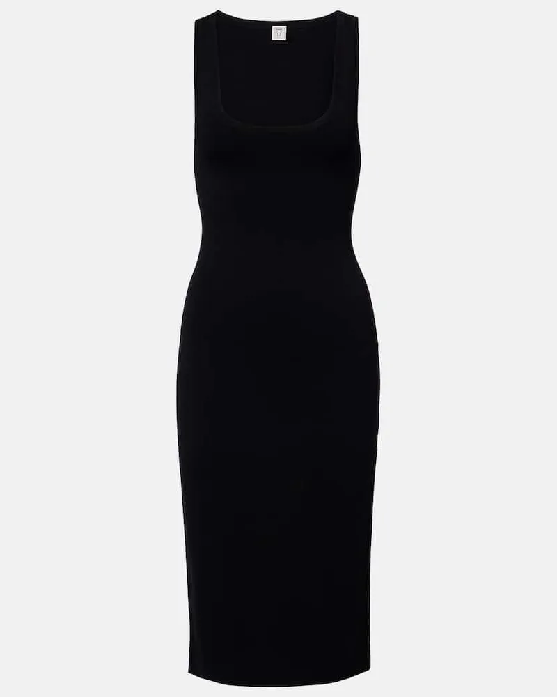 Totême Midikleid aus Jersey Schwarz