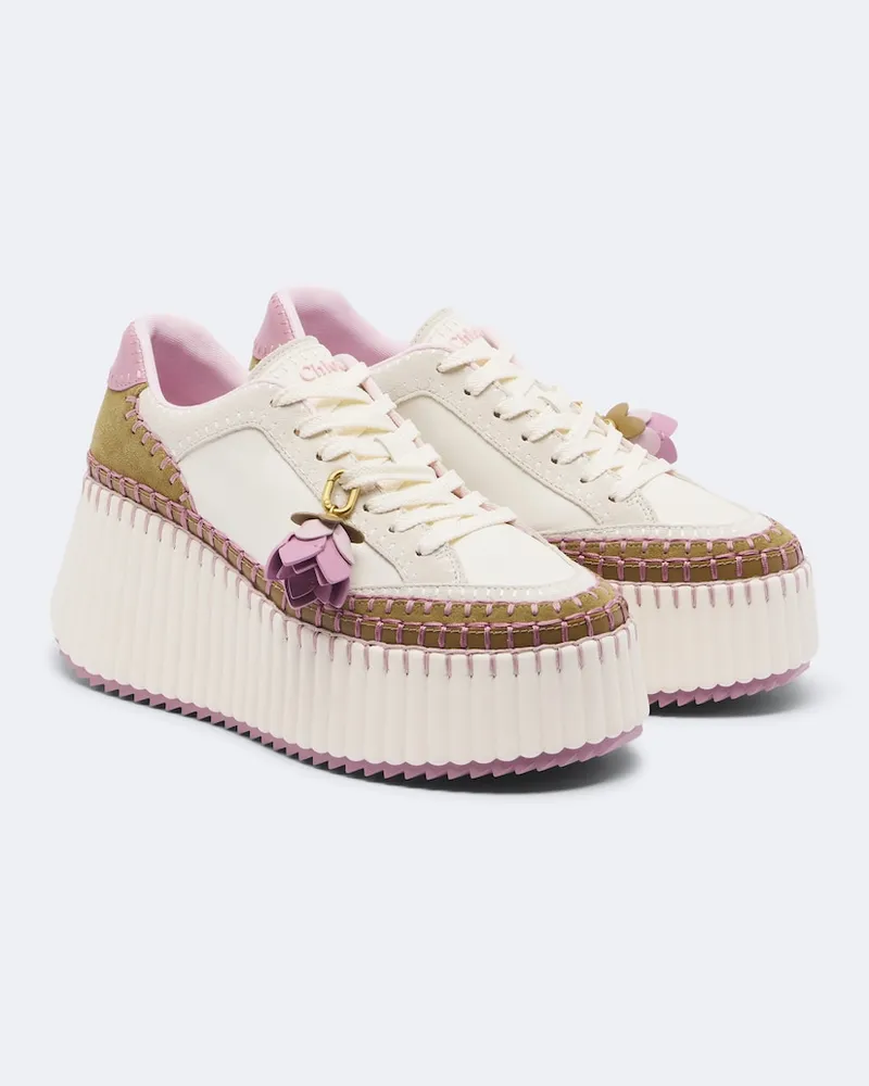Chloé Chloé Plateausneakers Nama aus Leder Multicolor