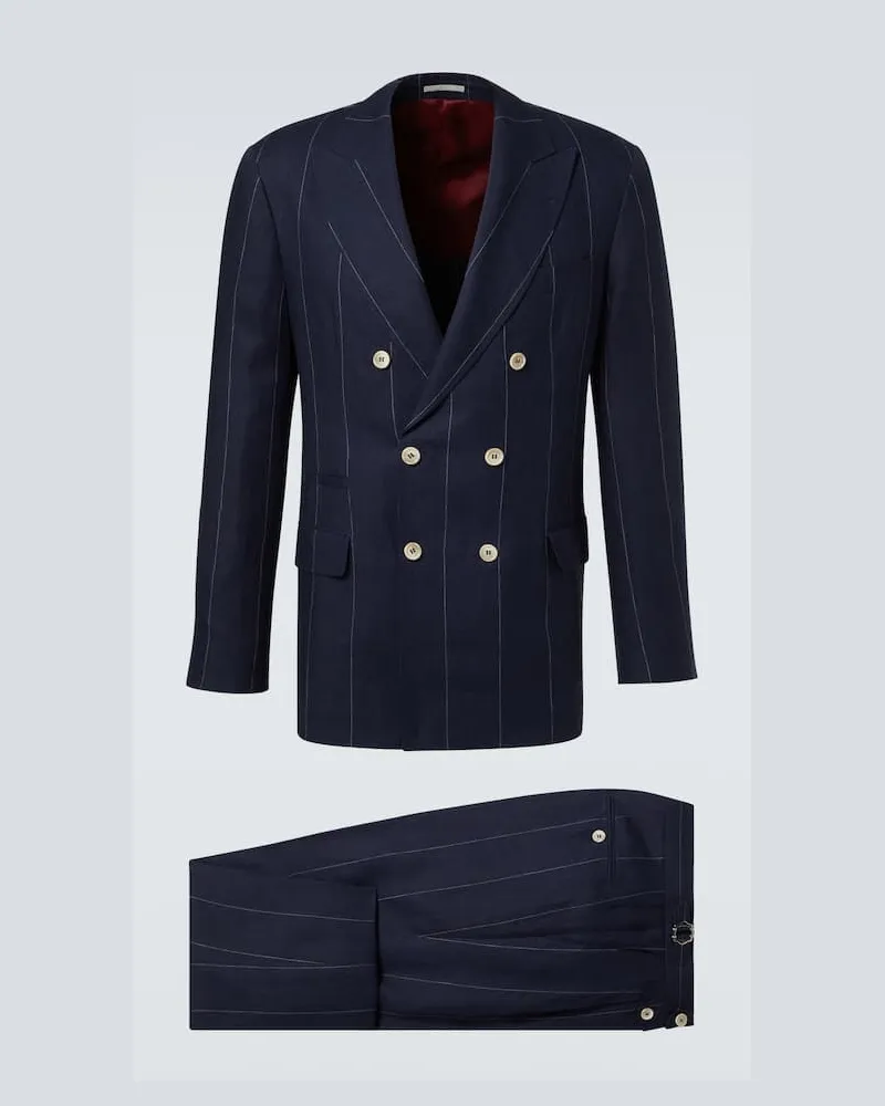 Brunello Cucinelli Anzug aus Leinen Blau