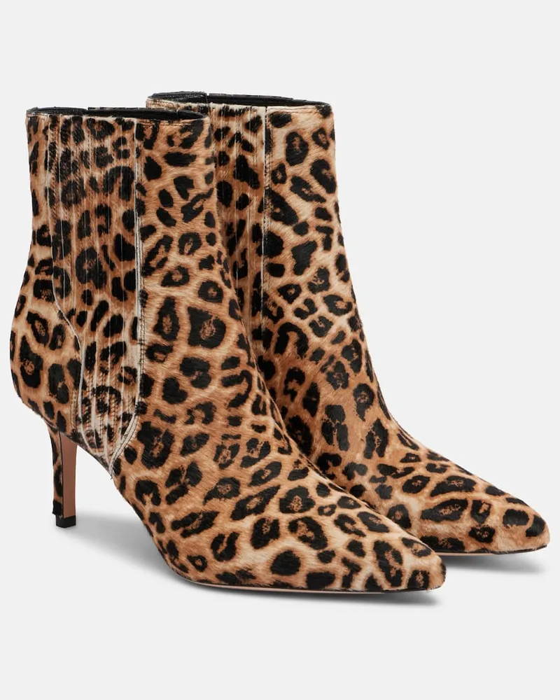 Veronica Beard Ankle Boots Lisa 70 aus Kalbshaar Braun