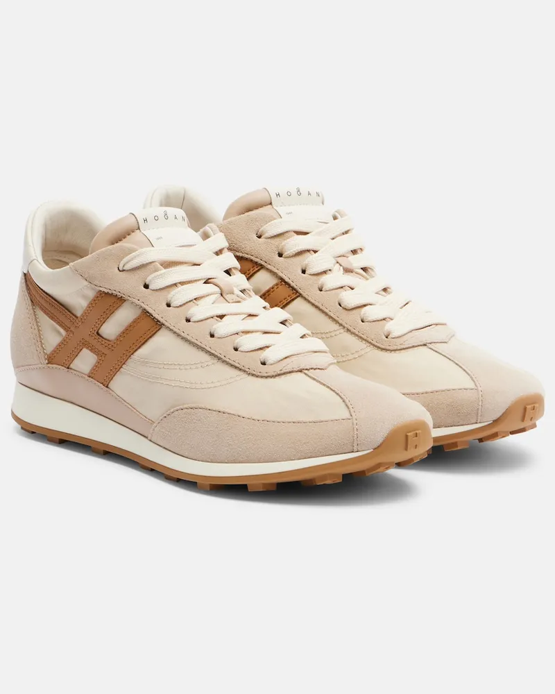 Hogan Sneakers H699 aus Canvas mit Veloursleder Beige