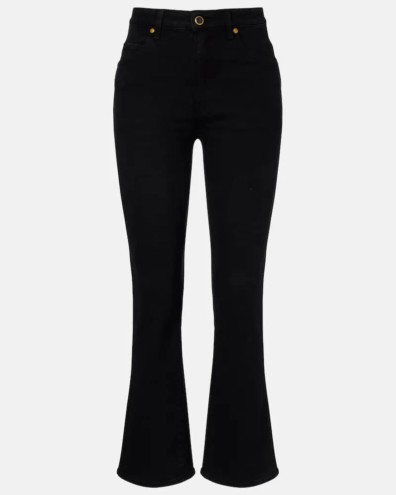 KHAITE High-Rise Cropped Flared Jeans Vivian Schwarz