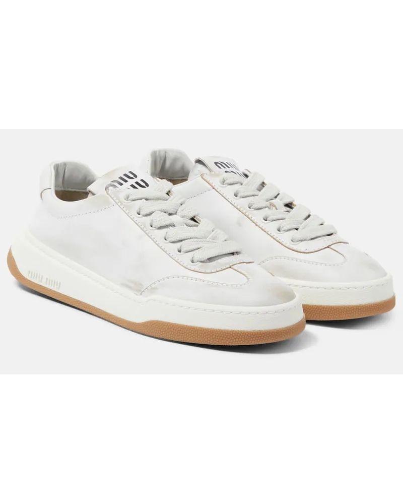 Miu Miu Sneakers aus Veloursleder Weiss