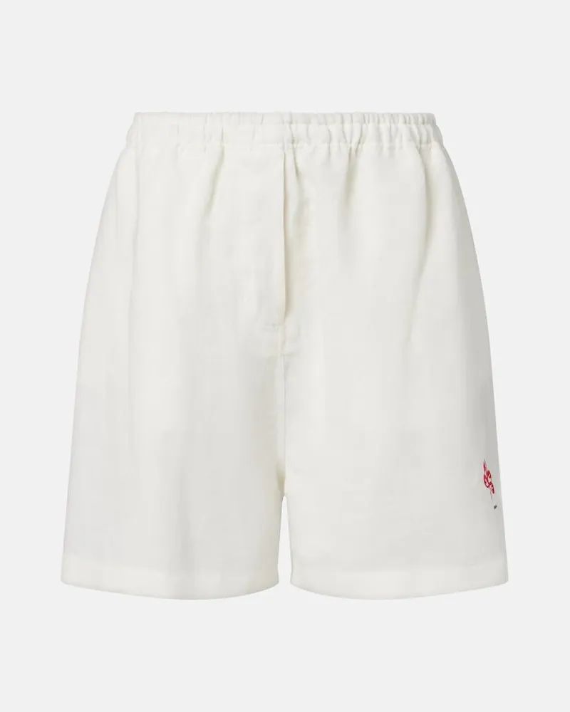 Prada Bermuda-Shorts aus Leinen Weiß