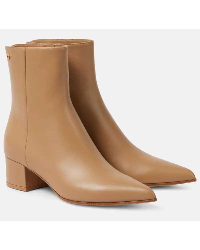Gianvito Rossi Ankle Boots Lyell 45 aus Leder Braun