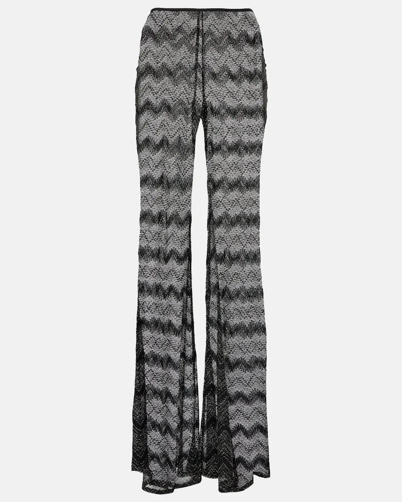 Missoni Schlaghose aus Häkelstrick Schwarz