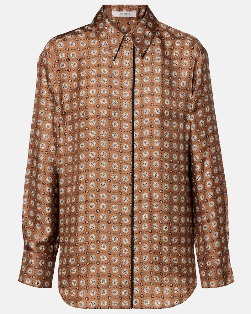 Dorothee Schumacher Hemd Graphic Dreams aus Seiden-Twill Braun