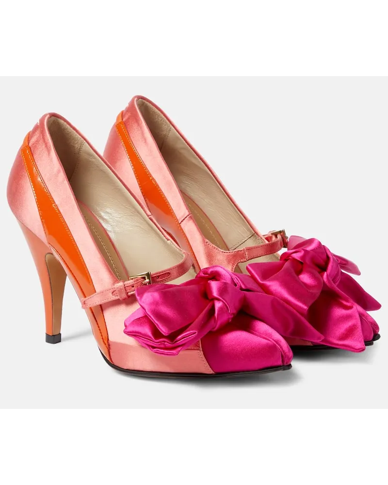 Maison Margiela Pumps Tabi Monster aus Satin und Leder Orange