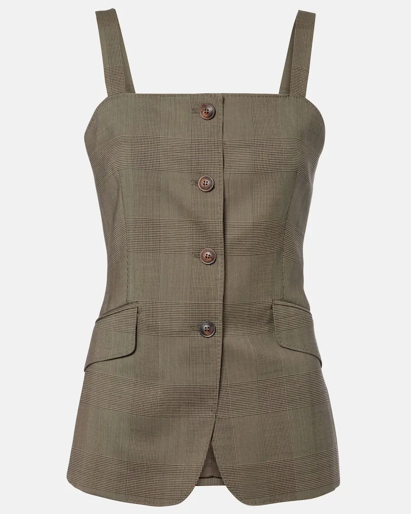 Max Mara Top aus Schurwolle Grün