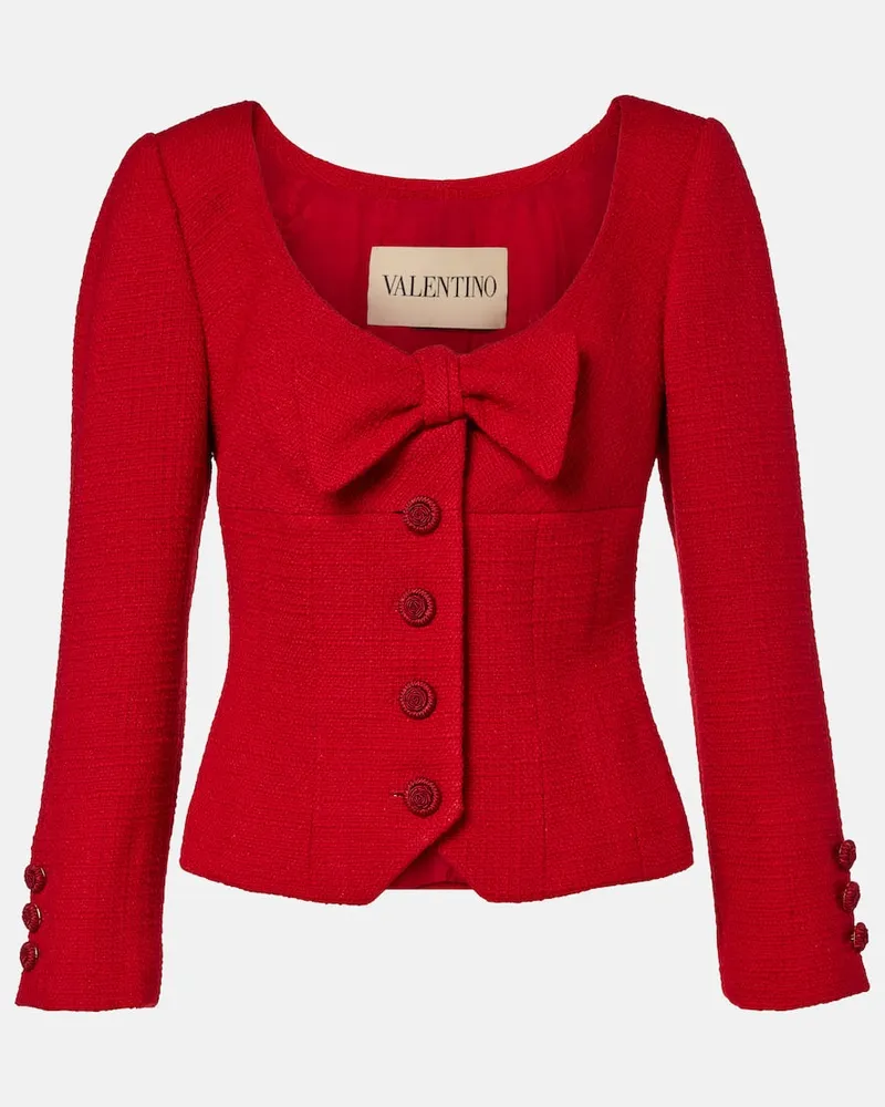 Valentino Garavani Cropped-Jacke aus Tweed Rot