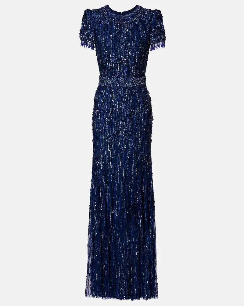 Jenny Packham Robe Roxy mit Pailletten Blau