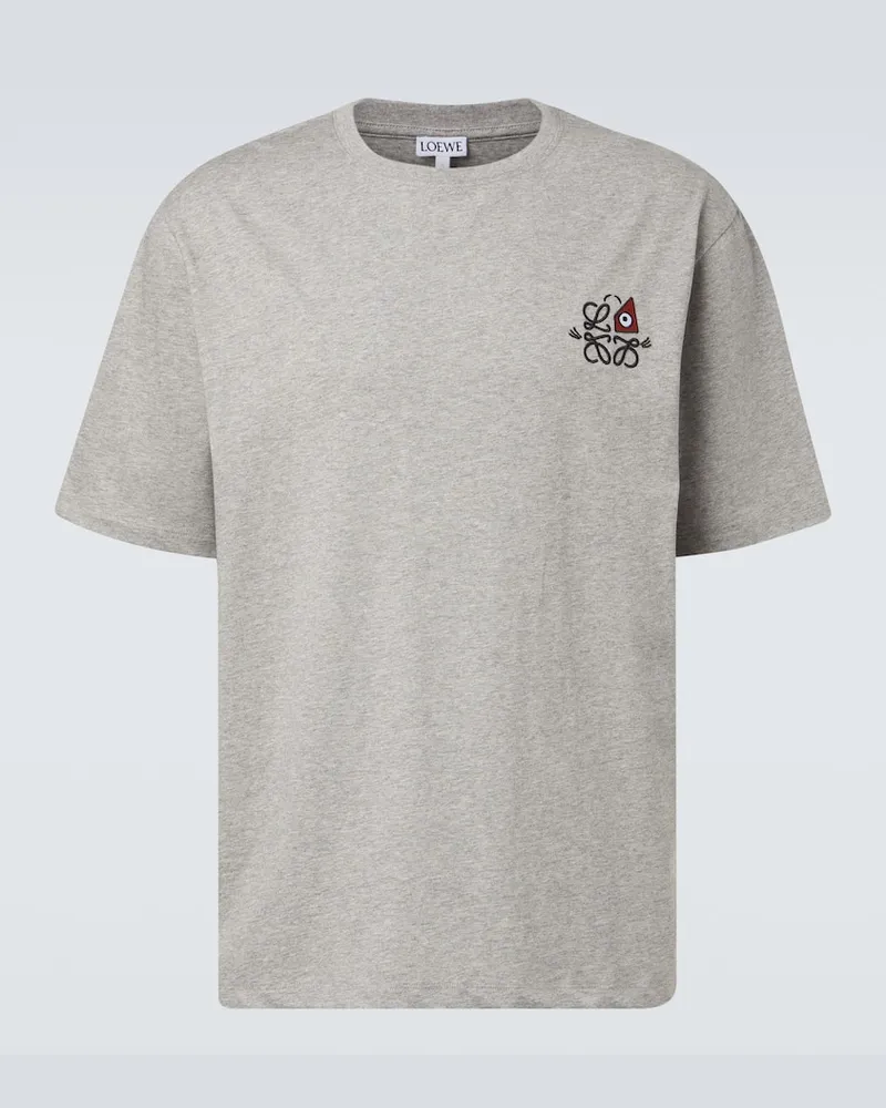 Loewe X Louis Wain T-Shirt aus Baumwoll-Jersey Grau
