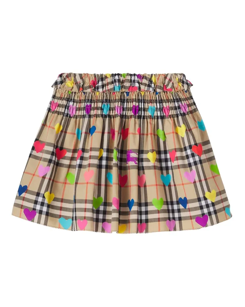 Burberry Bedruckter Rock Burberry Check aus Baumwolle Beige