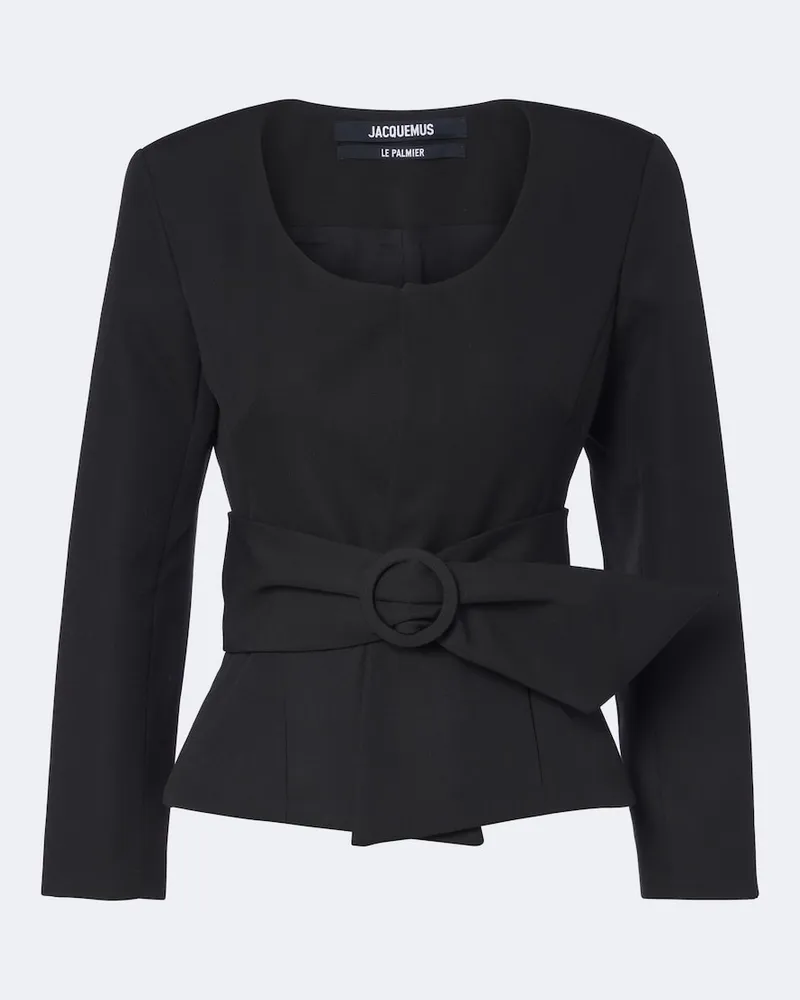Jacquemus Jacke Miami aus Schurwolle Schwarz