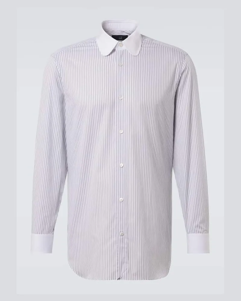 Dunhill Hemd aus Baumwoll-Twill Grau