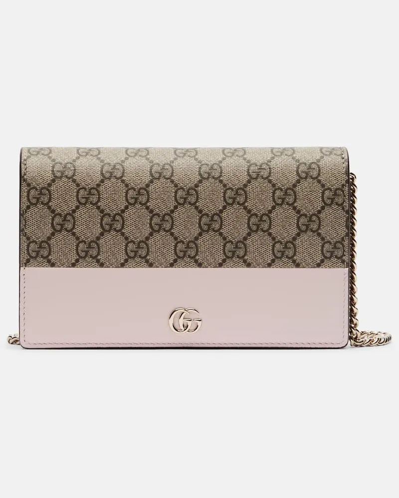 Gucci Portemonnaie mit Kettenriemen GG Marmont Rosa