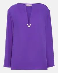 Valentino Garavani Bluse Cady Couture aus Seide Lila