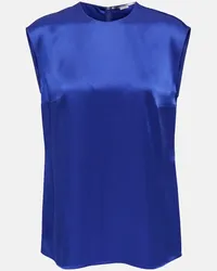 Stella McCartney Top aus Satin Blau