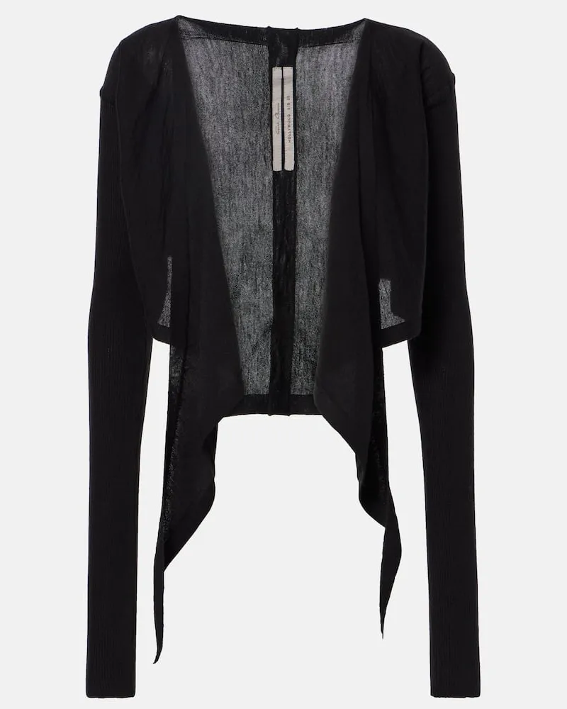 Rick Owens Cropped-Pullover aus Schurwolle Schwarz