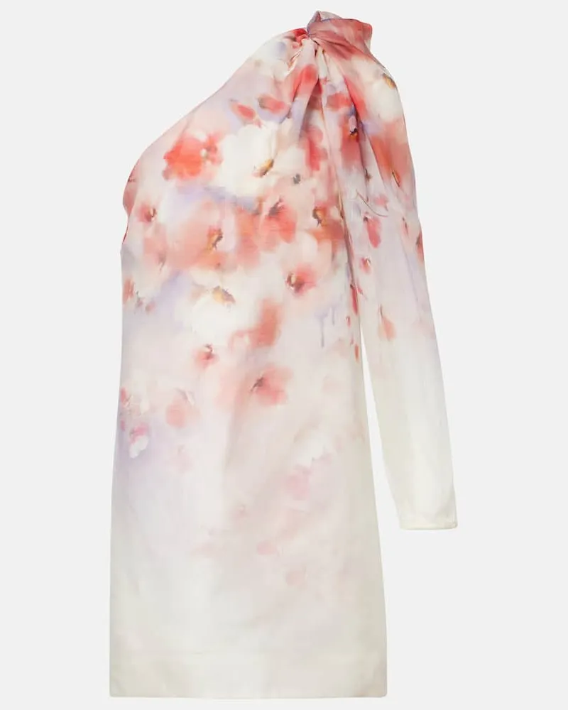 Zimmermann Minikleid Scarlet aus Leinen und Seide Multicolor