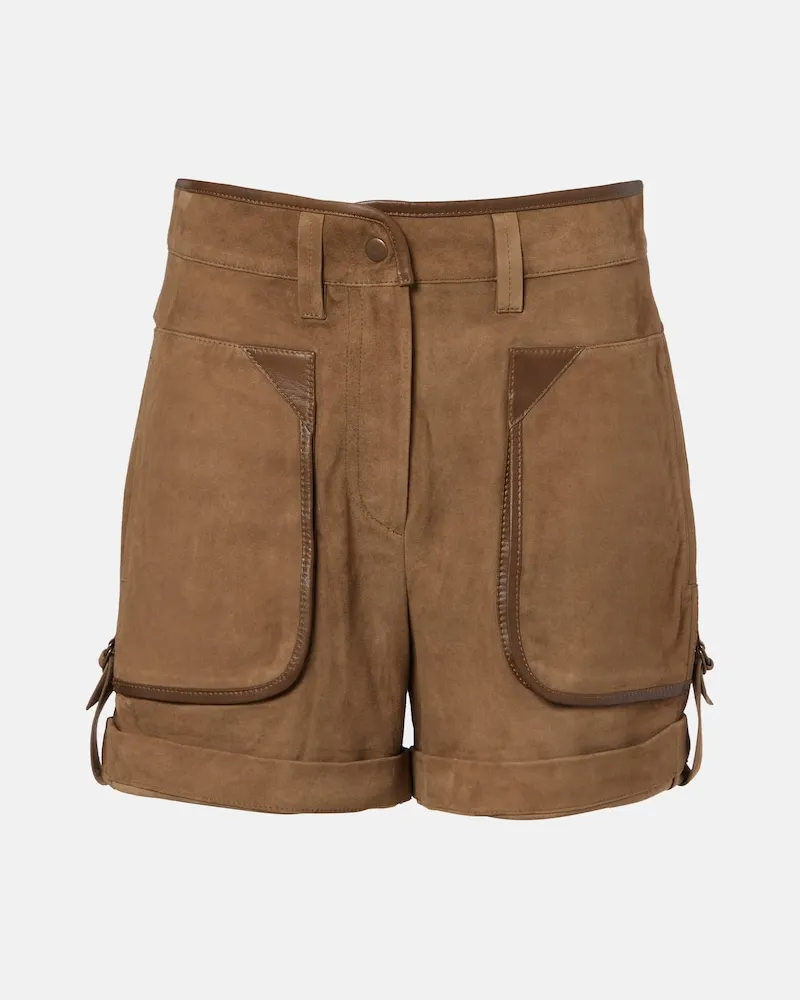 Isabel Marant Shorts Marline aus Veloursleder Braun