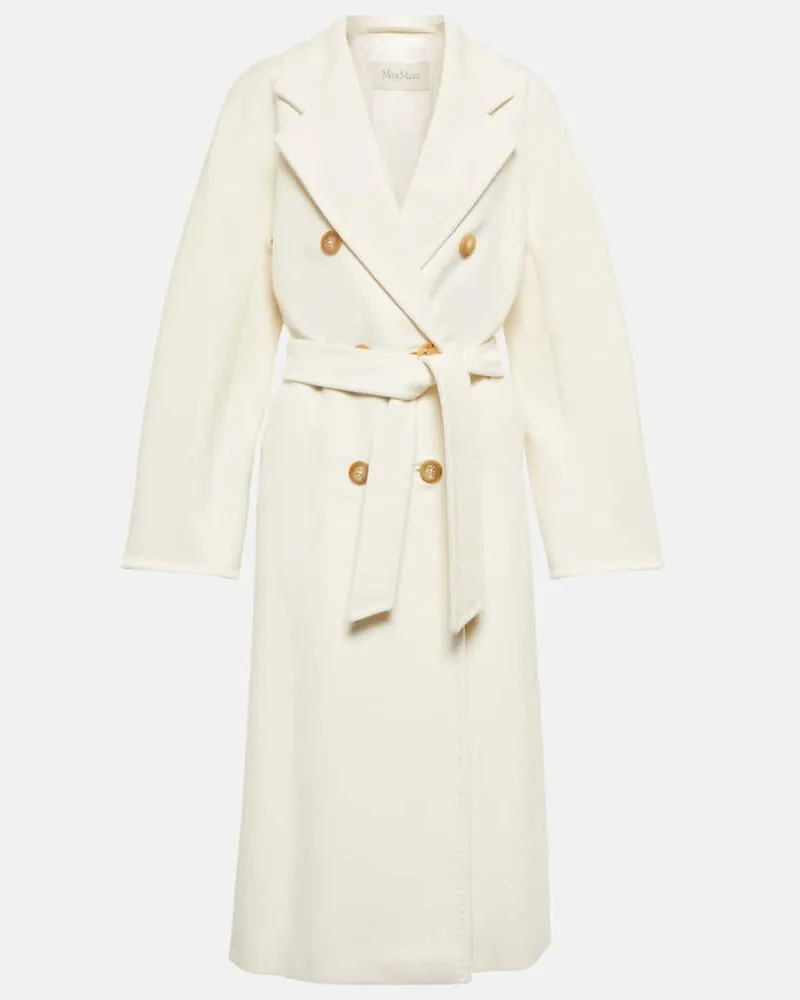 Max Mara Mantel Madame aus Wolle und Kaschmir Weiß